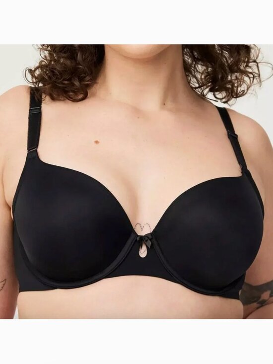 torrid Other - TORRID Plus Size Perfect T-Shirt Bra Solid Black Bow w/ Cutout Underwire 44DDD